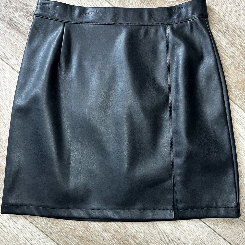 Black Leather Skirt. Great for a night out or date night.